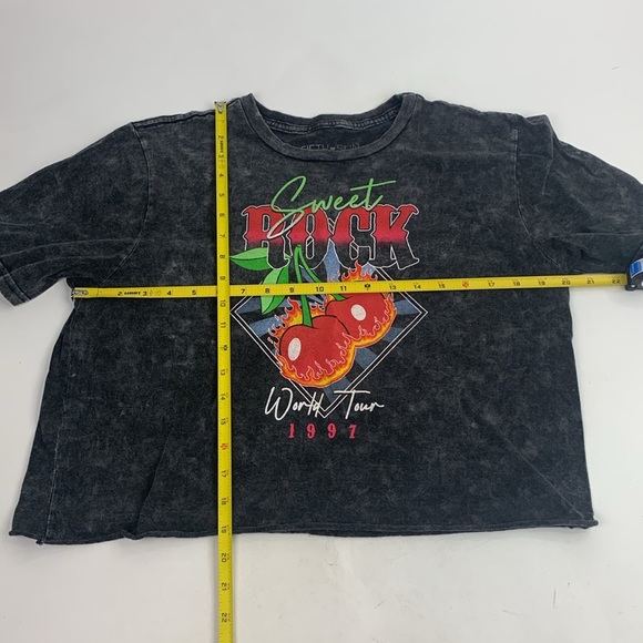 1997 Sweet Rock World Tour Graphic Crop Tshirt Size XL Distressed Black Band Tee - Picture 6 of 9